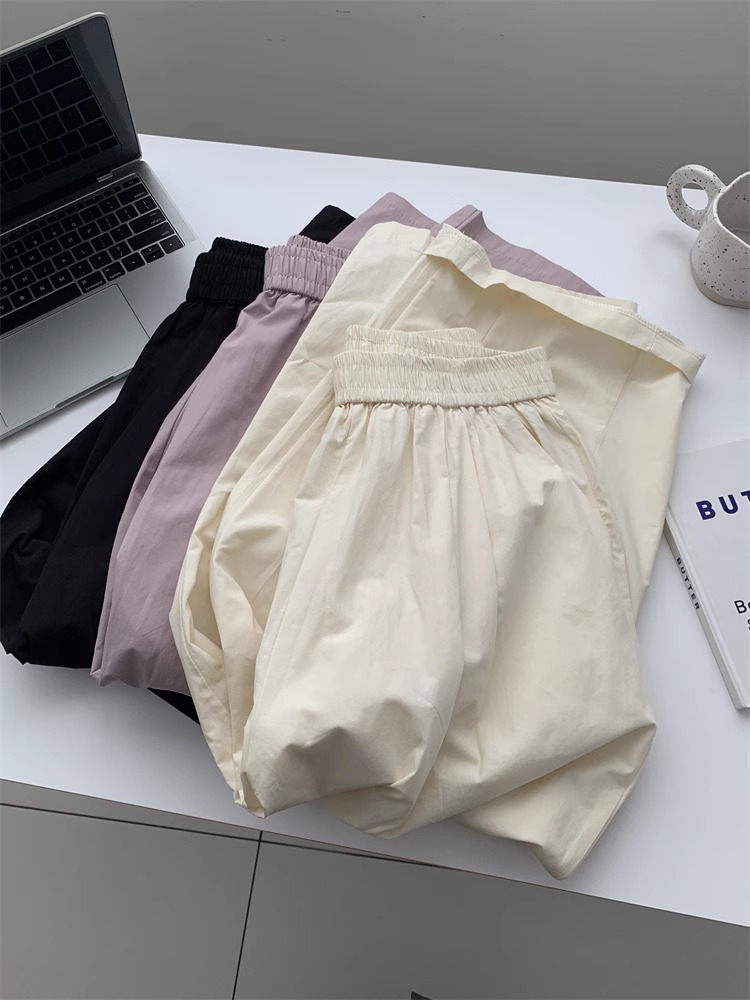 100% Cotton High Waist Cropped Balloon Pants Women Loose Casual Japanese Style - Image 3