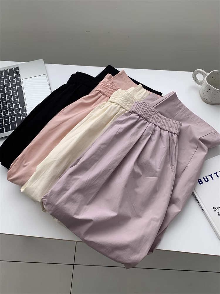 100% Cotton High Waist Cropped Balloon Pants Women Loose Casual Japanese Style - Image 4