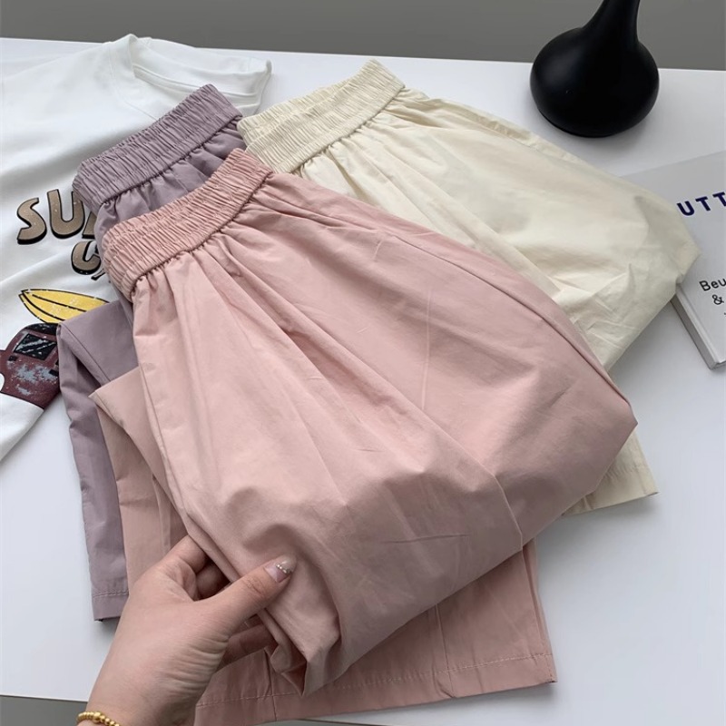 100% Cotton High Waist Cropped Balloon Pants Women Loose Casual Japanese Style - Image 5