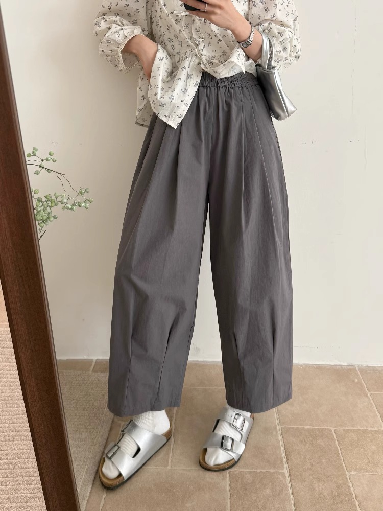 2025 Summer New Japanese Paper Pants Women Thin Loose Pear Shape Petite Nine Point Wide Leg Pants - Image 4