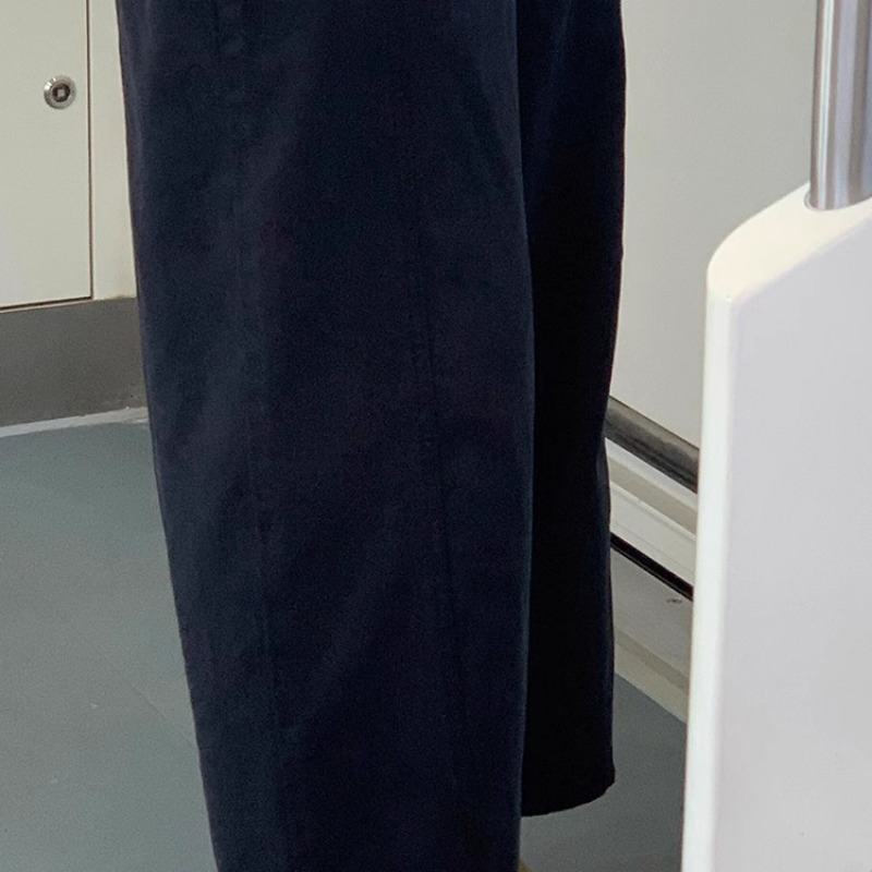 Navy Tencel Cotton Pants Women 2025 Spring New Loose Straight Nine-Point Radish Pants - Image 5
