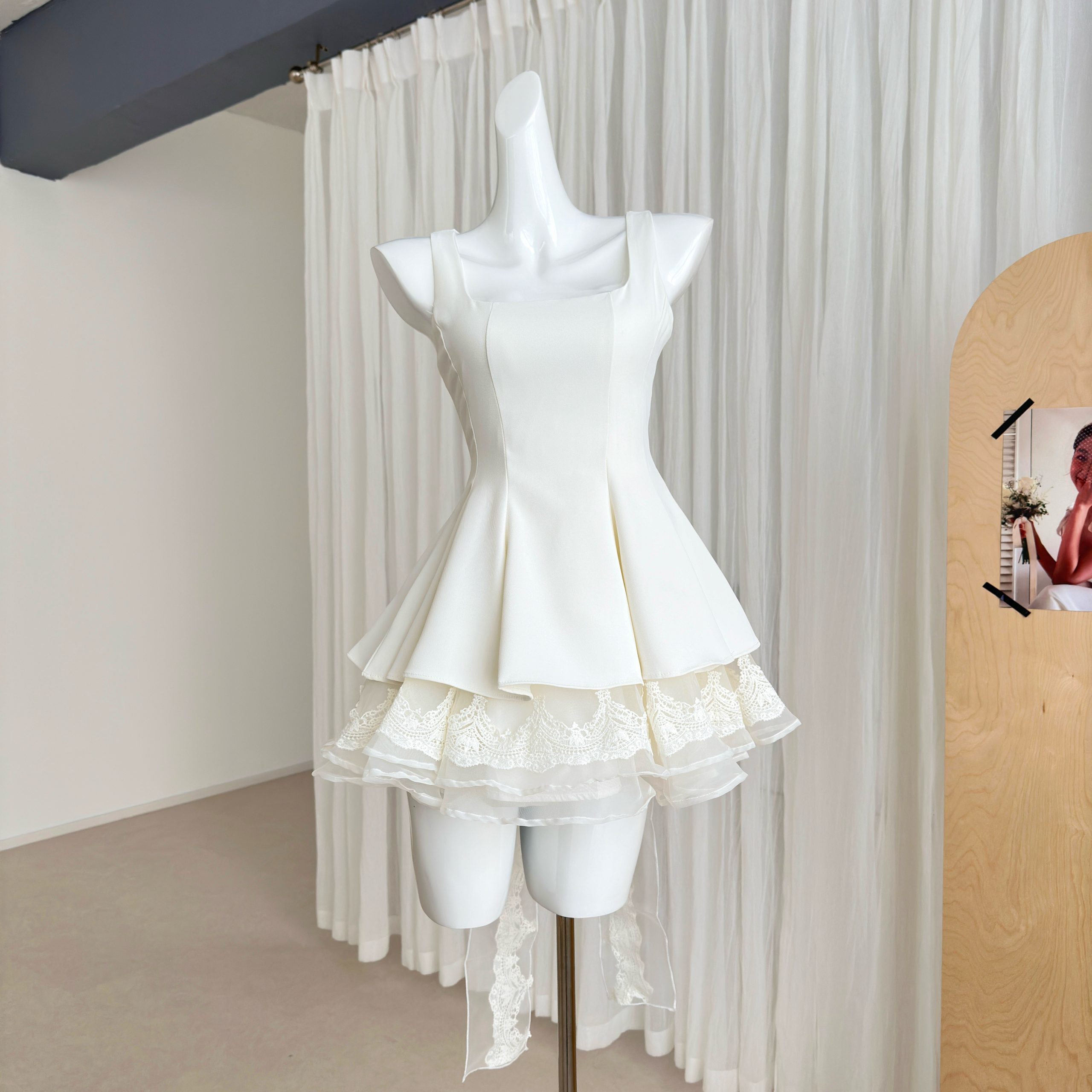 Sweet Princess Layered Cake Dress with Large Bow - Sleeveless Polyester Summer 2026 - Image 3