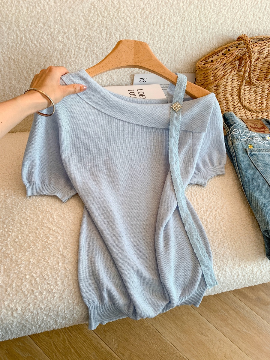 women-summer-ribbon-slant-neck-ice-silk-short-sleeve-knit-top_1