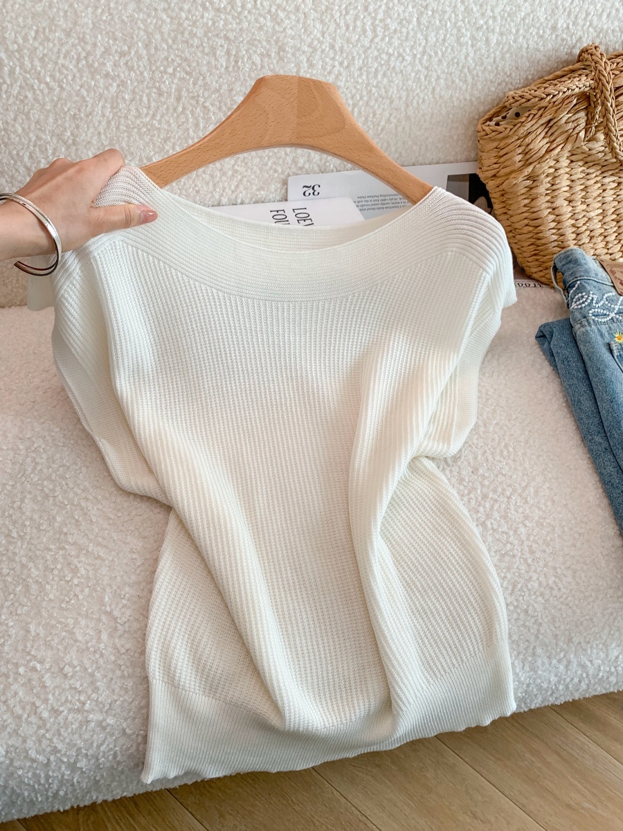 womens-ice-silk-knit-top-french-off-shoulder-ruffle-sleeve-thin-pullover_1