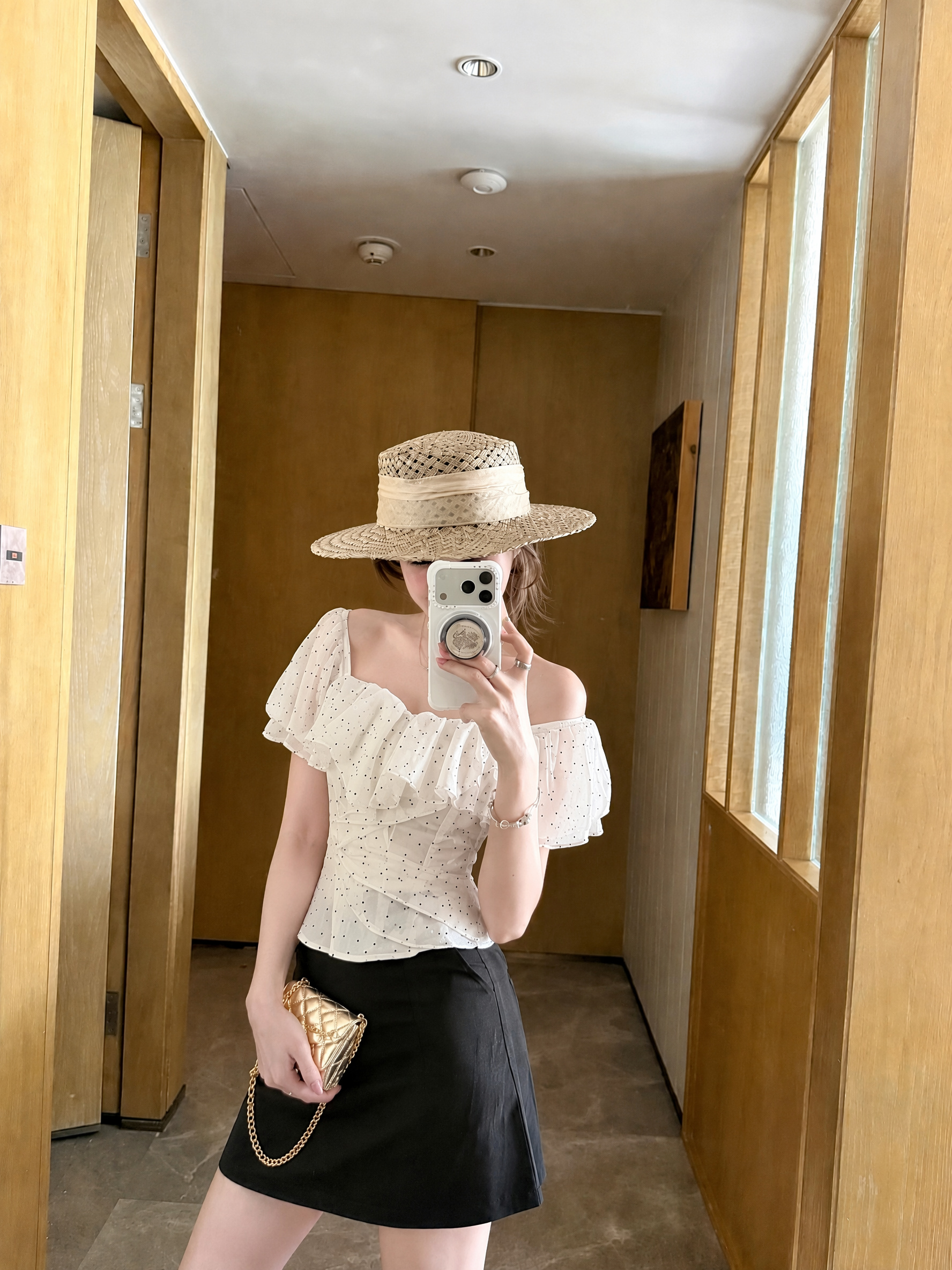 Women's Padded Tube Top with Polka Dots and Ruffles 2026 Summer Camisole with Scarf - Image 3